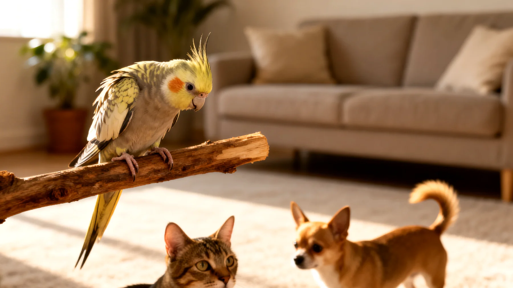 Nymphensittiche benötigen bei der Adoption besondere Aufmerksamkeit hinsichtlich der Vergesellschaftung mit bereits vorhandenen Haustieren, da sie als Schwarmvögel sensibel auf neue Artgenossen oder andere Tierarten reagieren und eine behutsame, schrittweise Eingewöhnung erforderlich ist, um Stress, Aggressionen oder Verhaltensstörungen zu vermeiden"