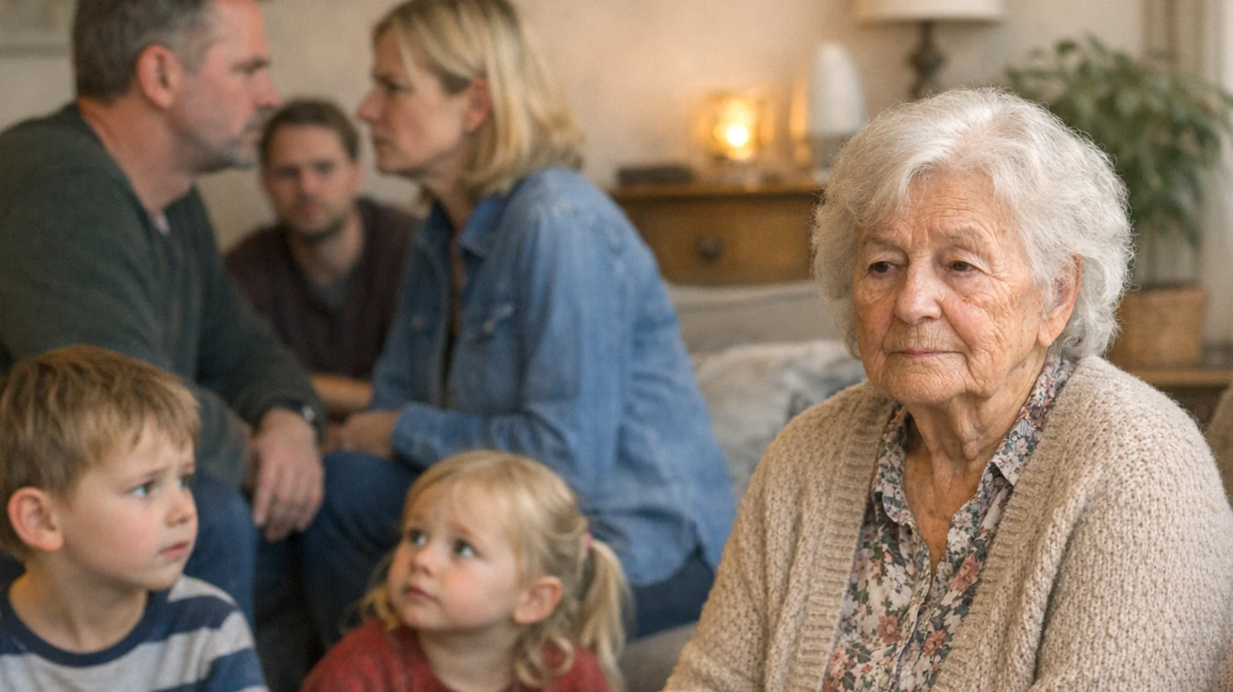 Die Oma erlebt zunehmende Spannungen mit anderen Familienmitgliedern – wie Onkeln, Tanten oder den Eltern der Kinder – über unterschiedliche Erziehungsvorstellungen und Verhaltensregeln gegenüber den Enkelkindern. Diese Konflikte verunsichern die Kinder und erschweren der Oma eine stabile, liebevolle Beziehung zu ihren Enkeln aufzubauen."