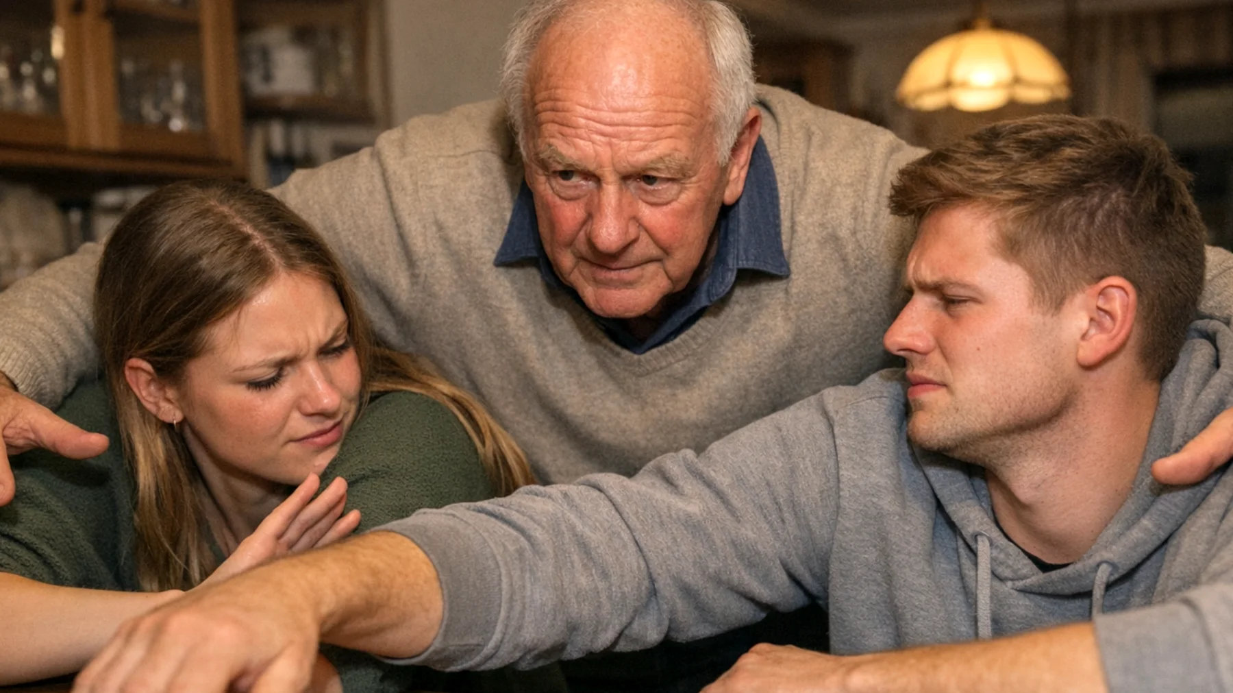 Ein Großvater, der seinen erwachsenen Enkeln gegenüber übermäßig schützend ist, indem er ständig in ihre Entscheidungen eingreift, sie vor den natürlichen Konsequenzen ihrer Handlungen bewahrt und es ihnen schwer macht, Verantwortung für ihr eigenes Leben zu übernehmen – was zu Spannungen, Abhängigkeit und gegenseitigem Unverständnis führt."