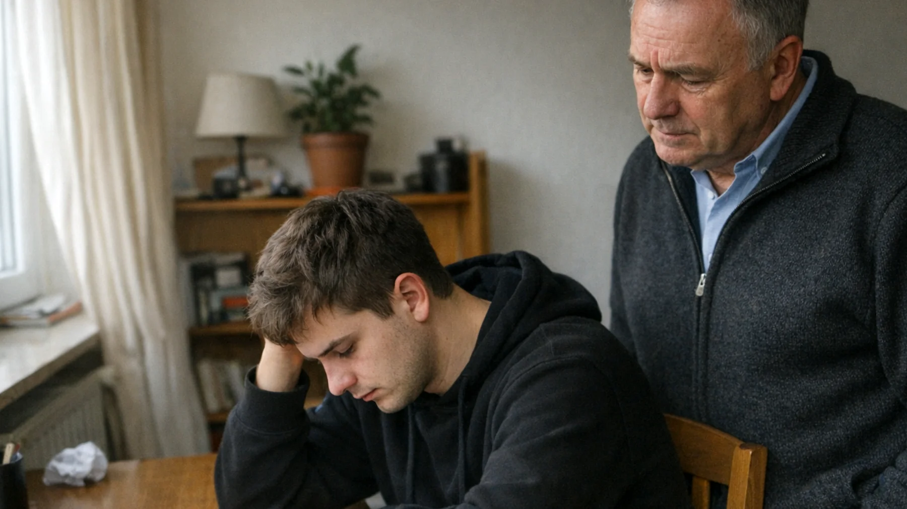 Der Vater beobachtet, dass sein junger Erwachsener (18-25 Jahre) zunehmend Schwierigkeiten hat, an sich selbst zu glauben: Er vermeidet Herausforderungen aus Angst zu scheitern, vergleicht sich ständig negativ mit Gleichaltrigen und zweifelt an seinen eigenen Fähigkeiten und seinem Wert als Person."